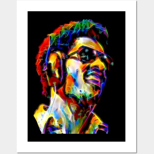 Stevie Wonder in Pop Art Neon Glow Posters and Art